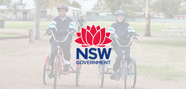 Students riding bikes