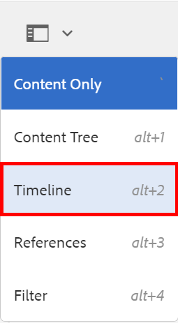 Timeline highlighted