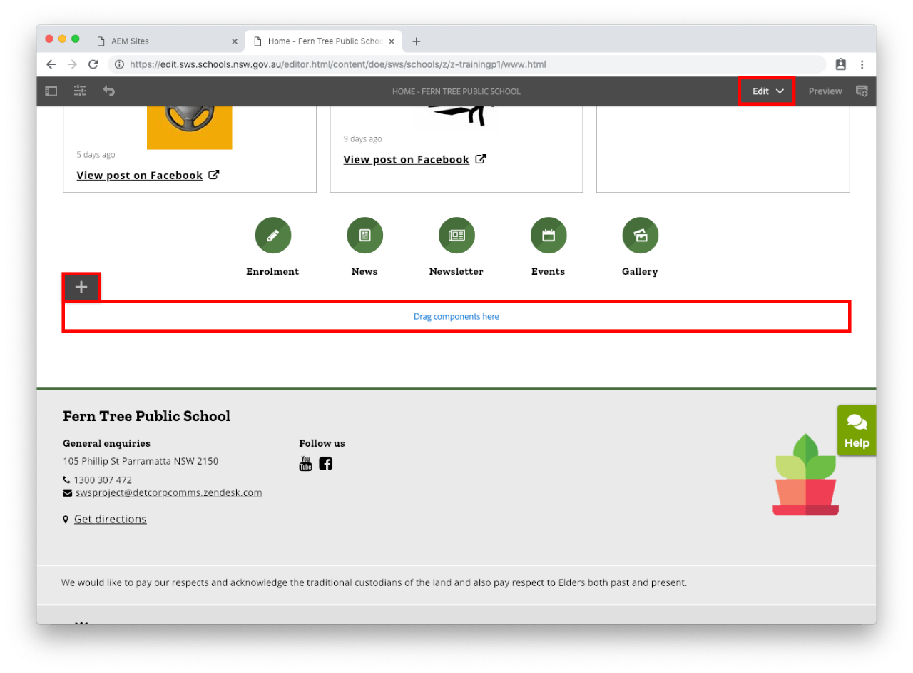 Add a component to the homepage