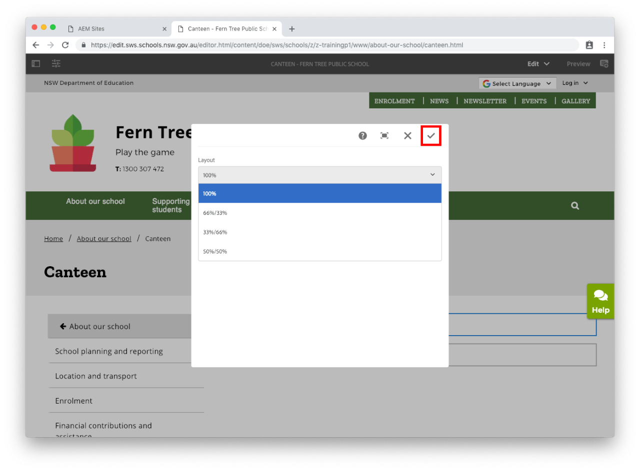 Column component configure