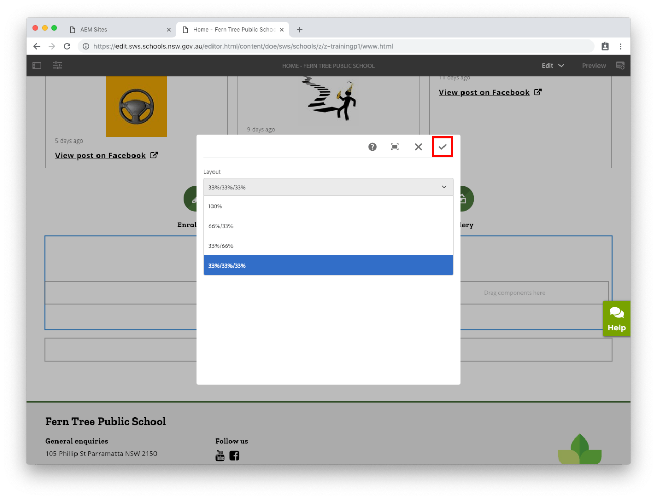 Column component configure