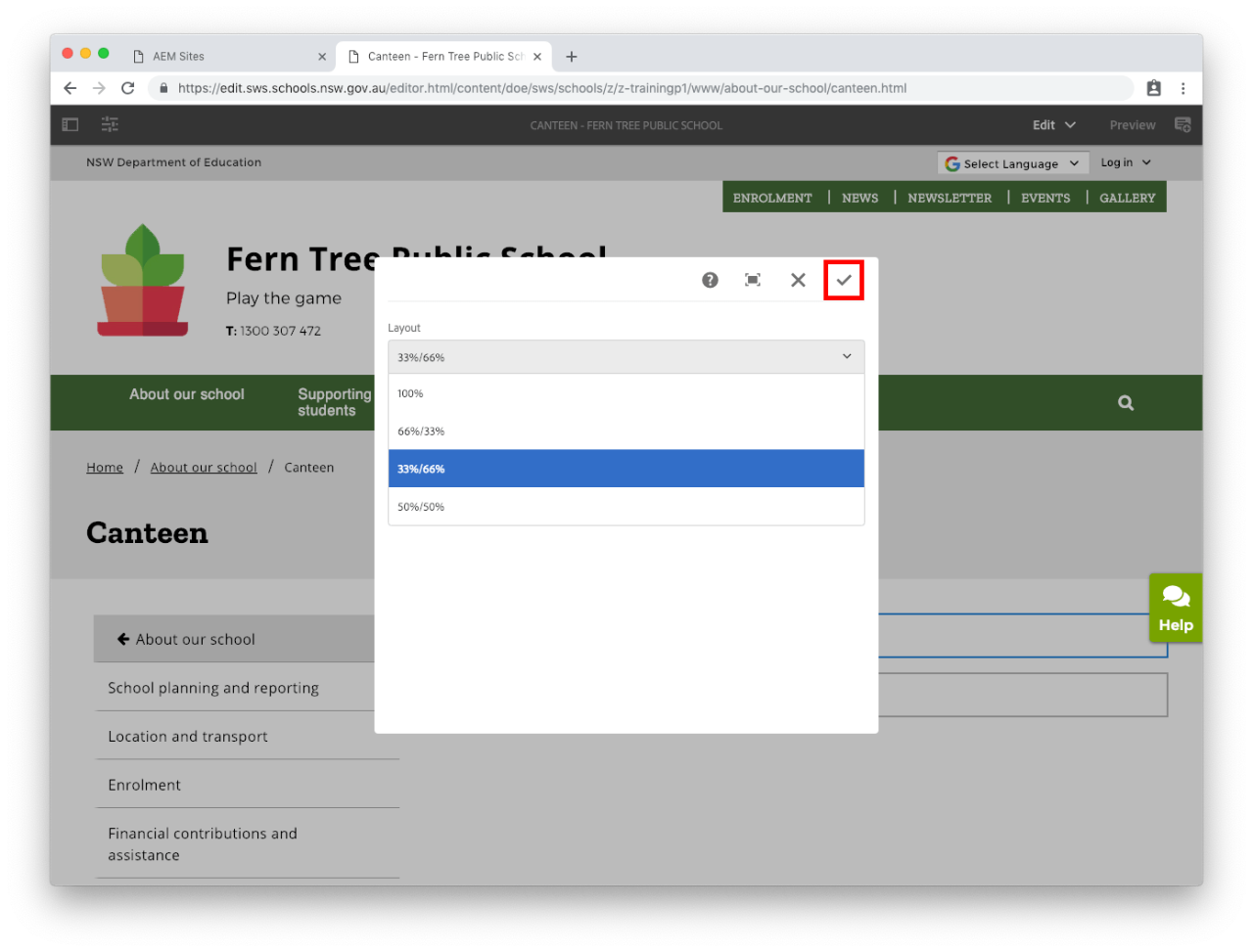 Column component configure