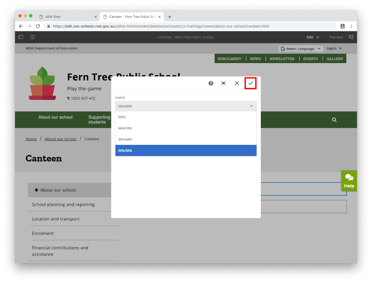 Column component configure