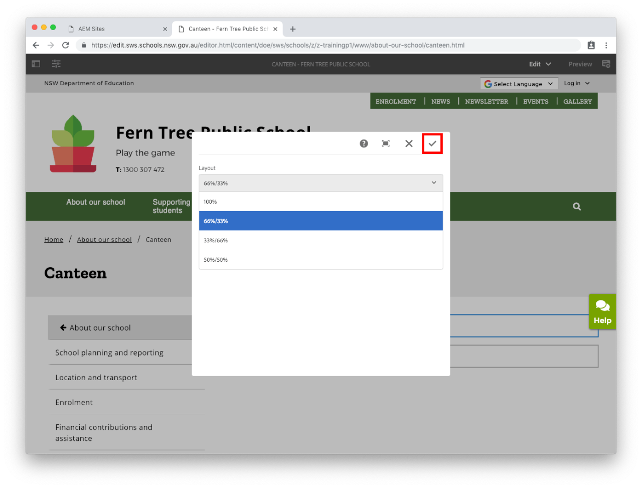 Column component configure