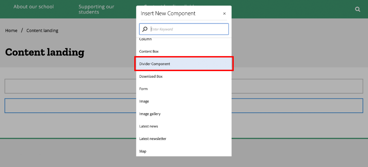 Select divider component