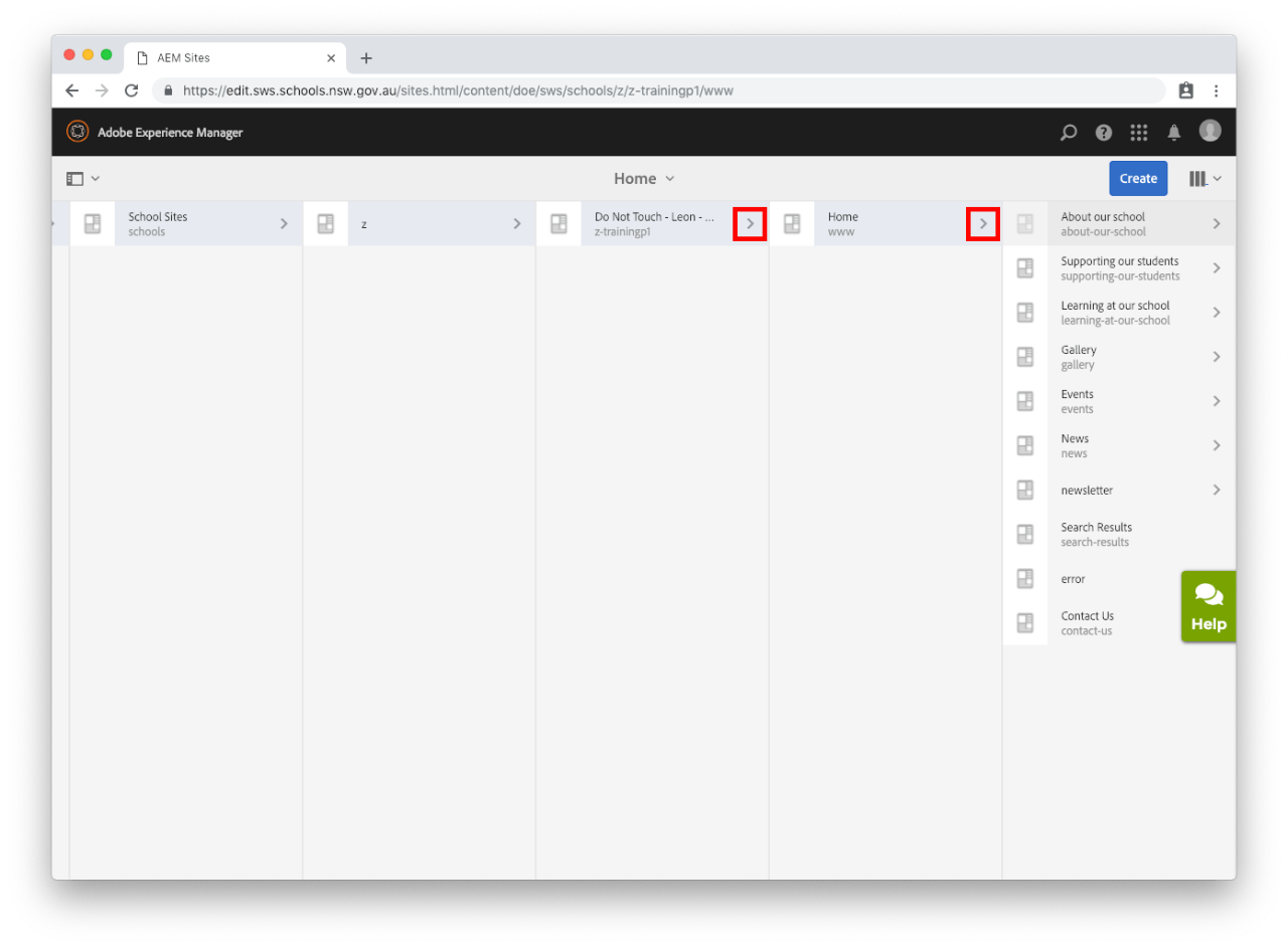 Column view navigation