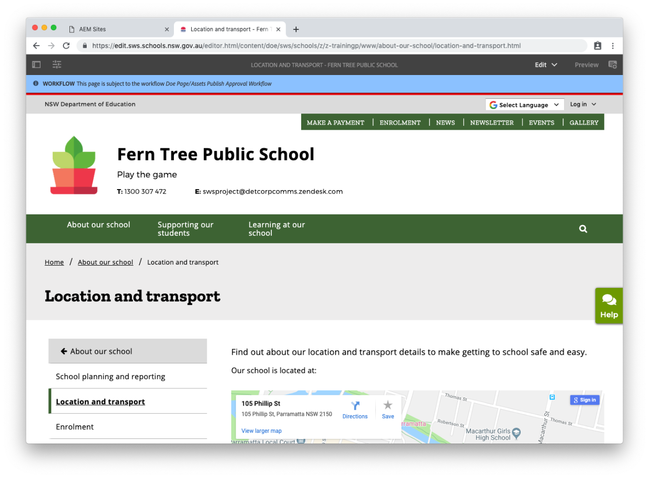 Page subject to workflow