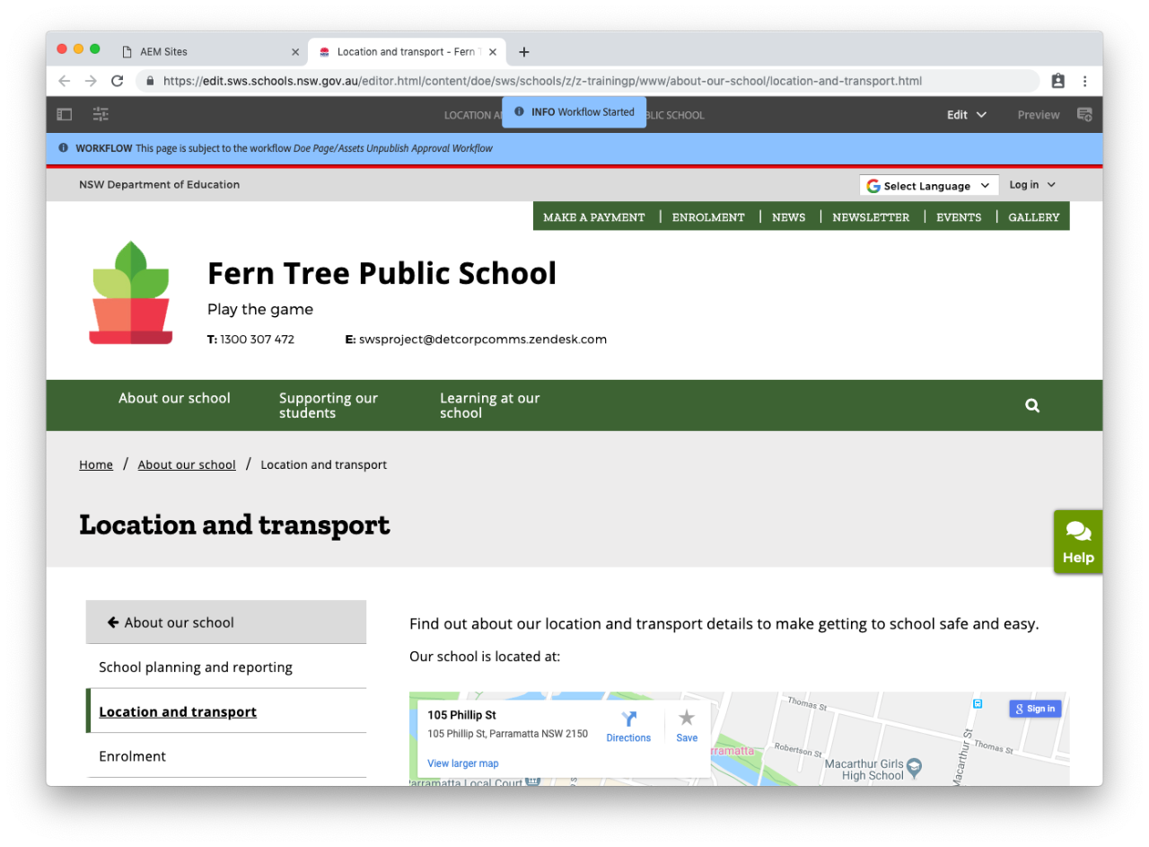 Page subject to workflow