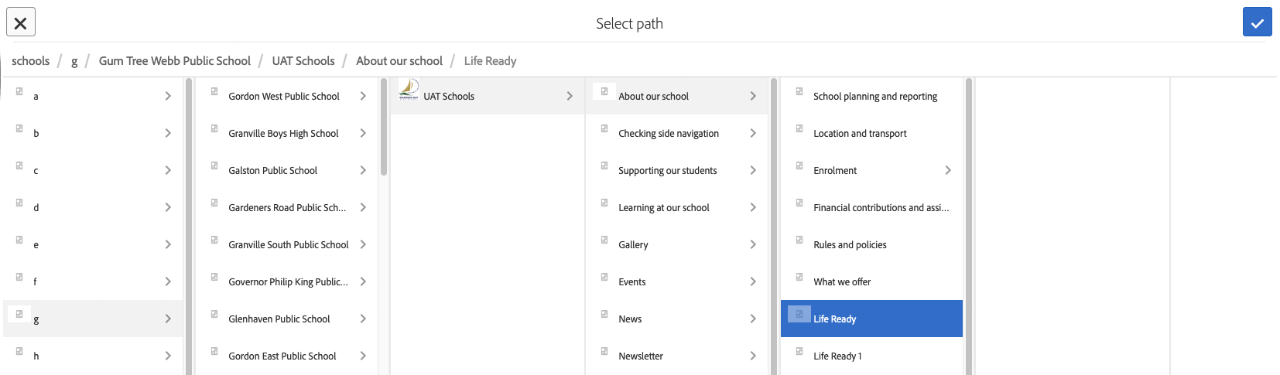 Selection of the redirect URL path