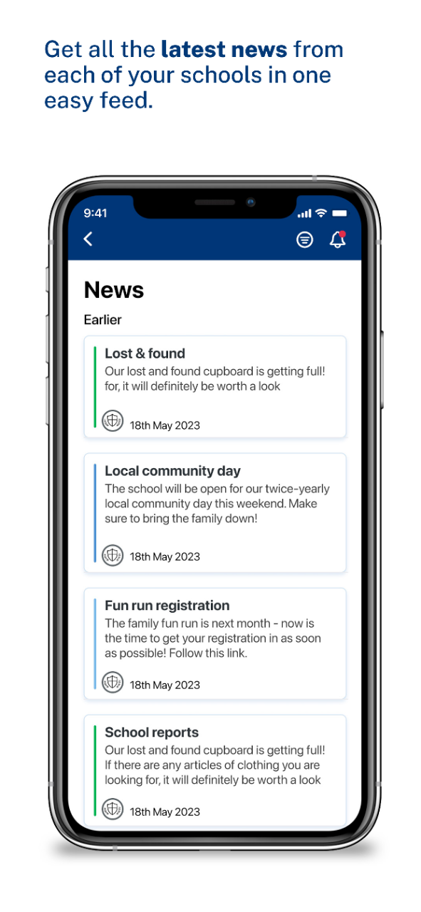 Get all the latest news from each of your schools in one easy feed.