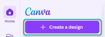 Create a new Canva design