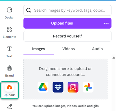 Canva uploads